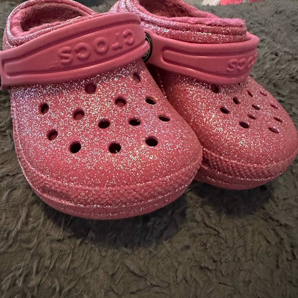 CROCS Kids Sparkly Sandals - Pink